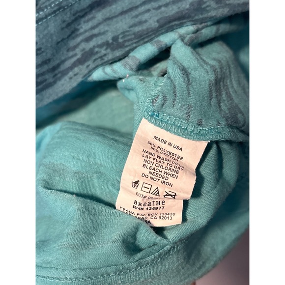 Prana Goddess Large Teal Green Mandala Burnout Raglan Short Sleeve Shirt - Picture 5 of 5